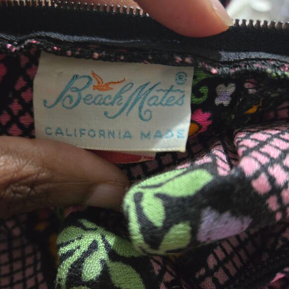 Vintage Halter Maxi Dress Pink Acrylic Floral Print Garden Coverup Hippie Small - Picture 7 of 15